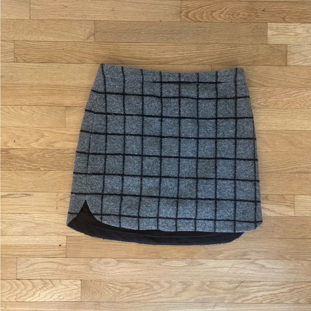 Madewell Windowpane Wool Skirt Size 6